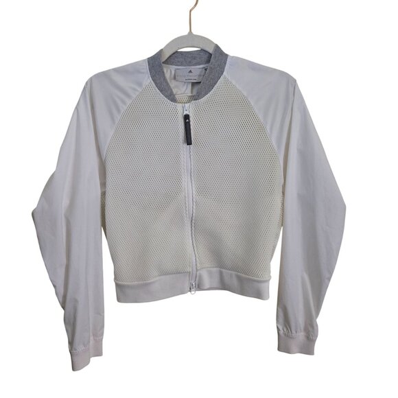 Stella Mccartney x Adidas White Mesh Bomber Jacket Designer Size XS - Picture 2 of 10